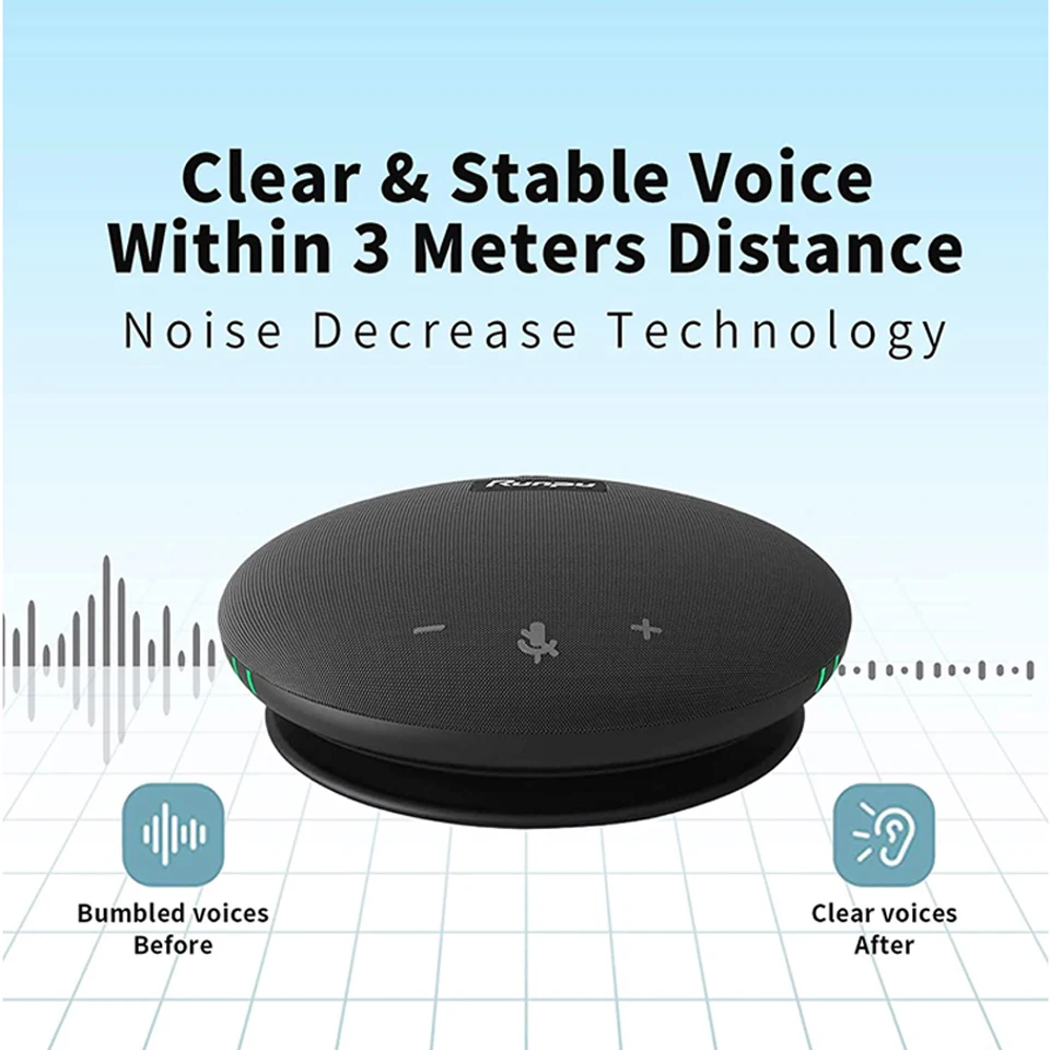 USB Speakerphone Conference Microphone Omnidirectional Computer Mic 360° Voice Pickup Skype/Video Conference/OnlineCourse