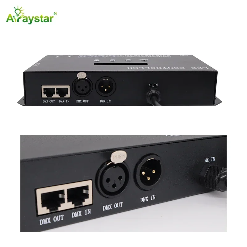2025H807SA DMX512 LED Controller 8 Channel Artnet Protocal DMX to SPI RGB IC PIXEL Programmable LED Controller with SD Card