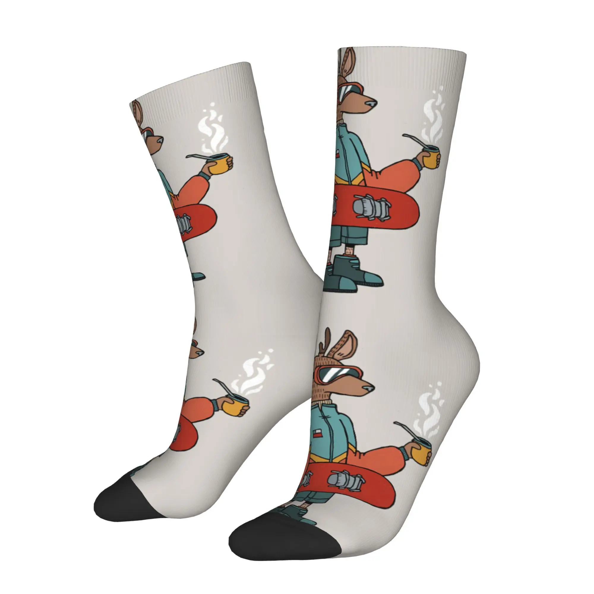 

Мужские носки Happy, сноубордические лыжи с оленем, винтажные носки в уличном стиле, новинка, подарочный узор с принтом