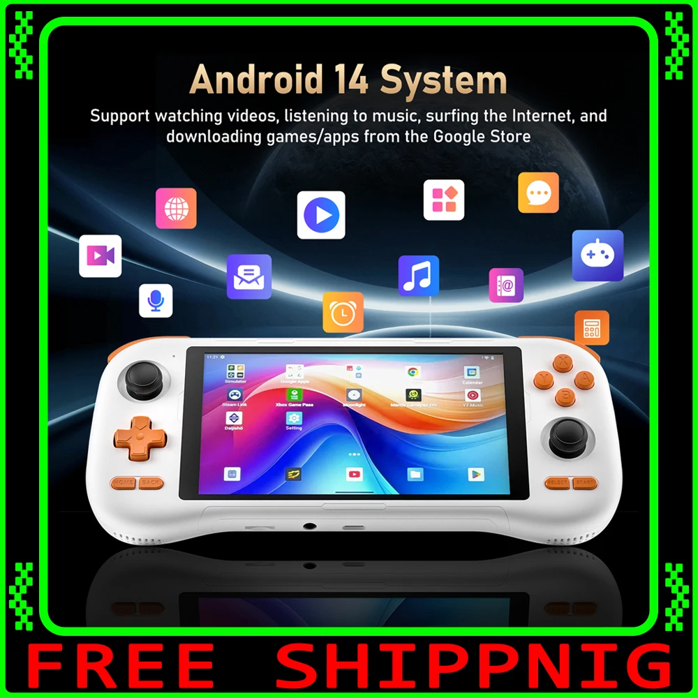 

KINHANK K56 Handheld Game Console 5.5'' Touch Screen 50 Emulators for PS1/PSP/DC/SS Android 14 5000mAh WIFI5 Retro Game Player