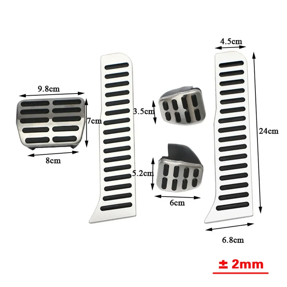 Pédales de voiture en acier inoxydable pour frein à gaz automatique, couvercle de pédale manuel, accessoires pour Volkswagen VW Jetta MK6 MKVI 6 2012 - 2017