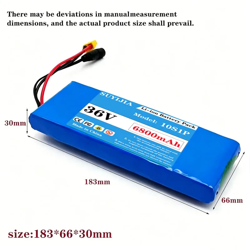 18650 Genuine Brand New 36V Lithium Ion Rechargeable Battery 36V6800mAh 10S1P 18650 20A with BMS for Scooters and Bicycles