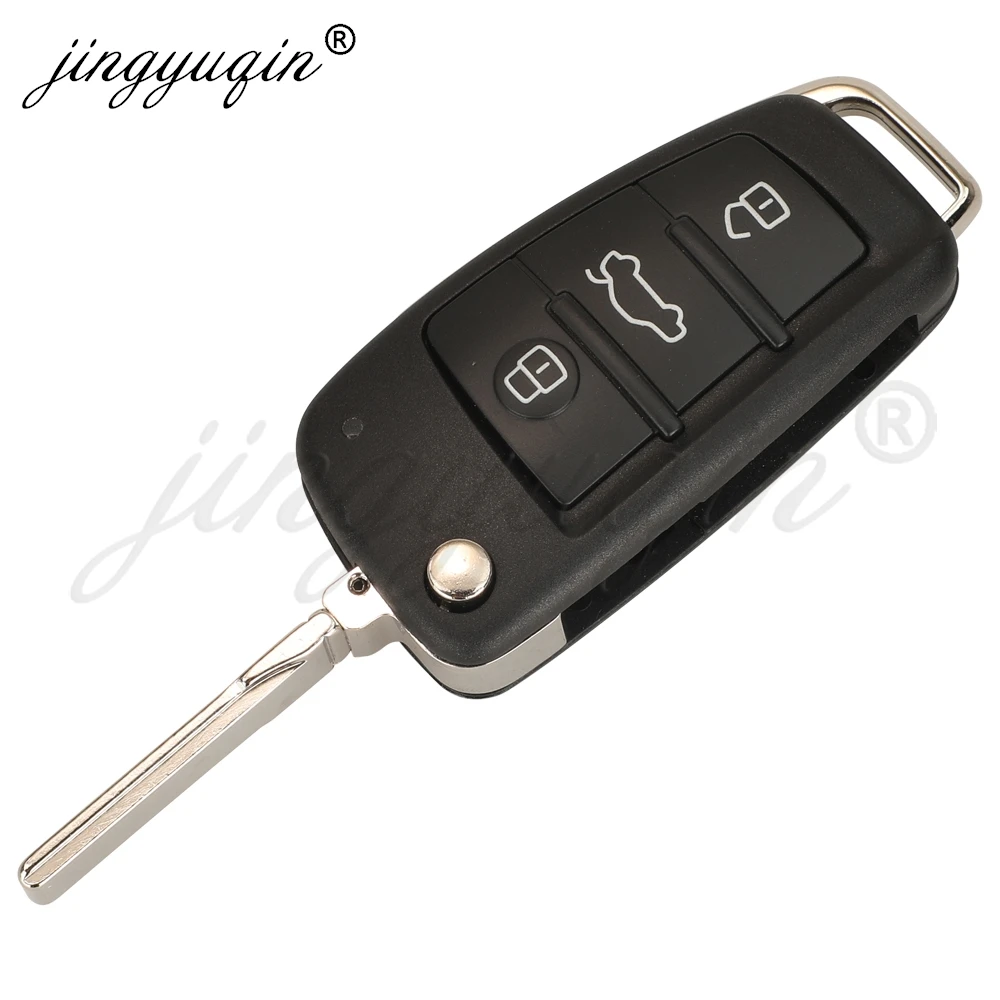 Jingyuqin 8X0837220D For Audi A1 S1 Q3 2010 2011 2012 2013 2014 2015 2016 2017 Flip Remote Car Key Control 434MHz ID48 HU66 Fob