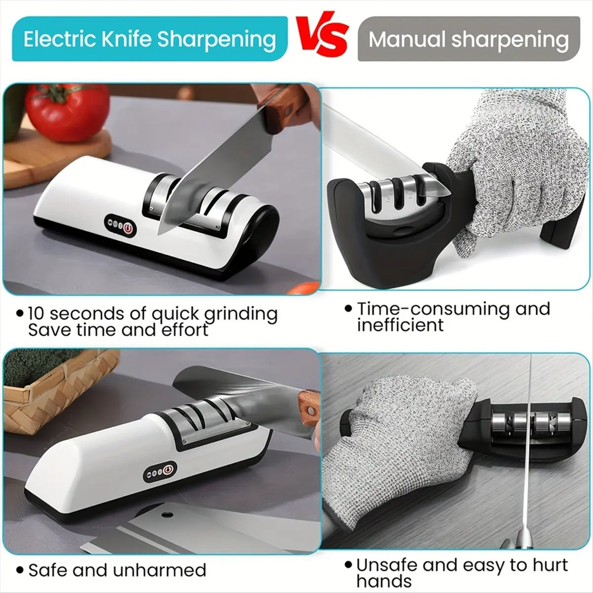 goodDT Kitchen Electric Knife Sharpener Multifunctional Automatic 4 Gears Electric Knife Sharpener Kitchen Accessories Yellow