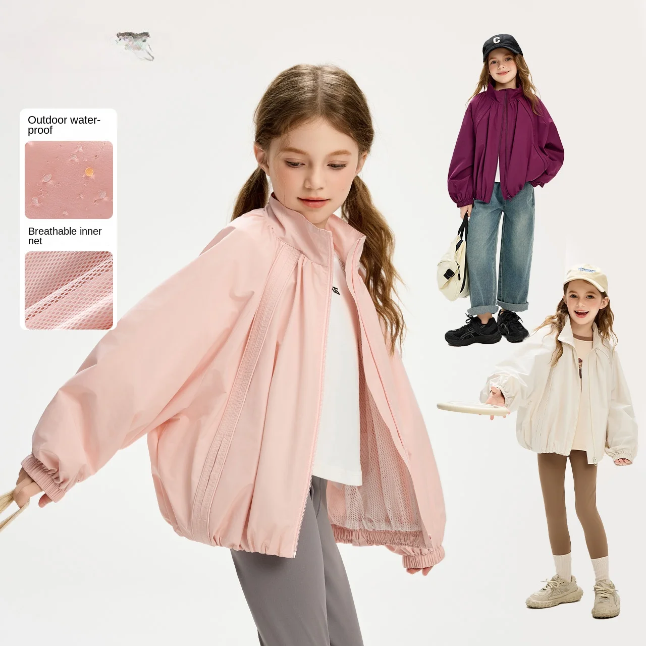 [2024 Autumn new] Multi-color can enter children's motorcycle wind female coat girls stand collar jacket children's clothing