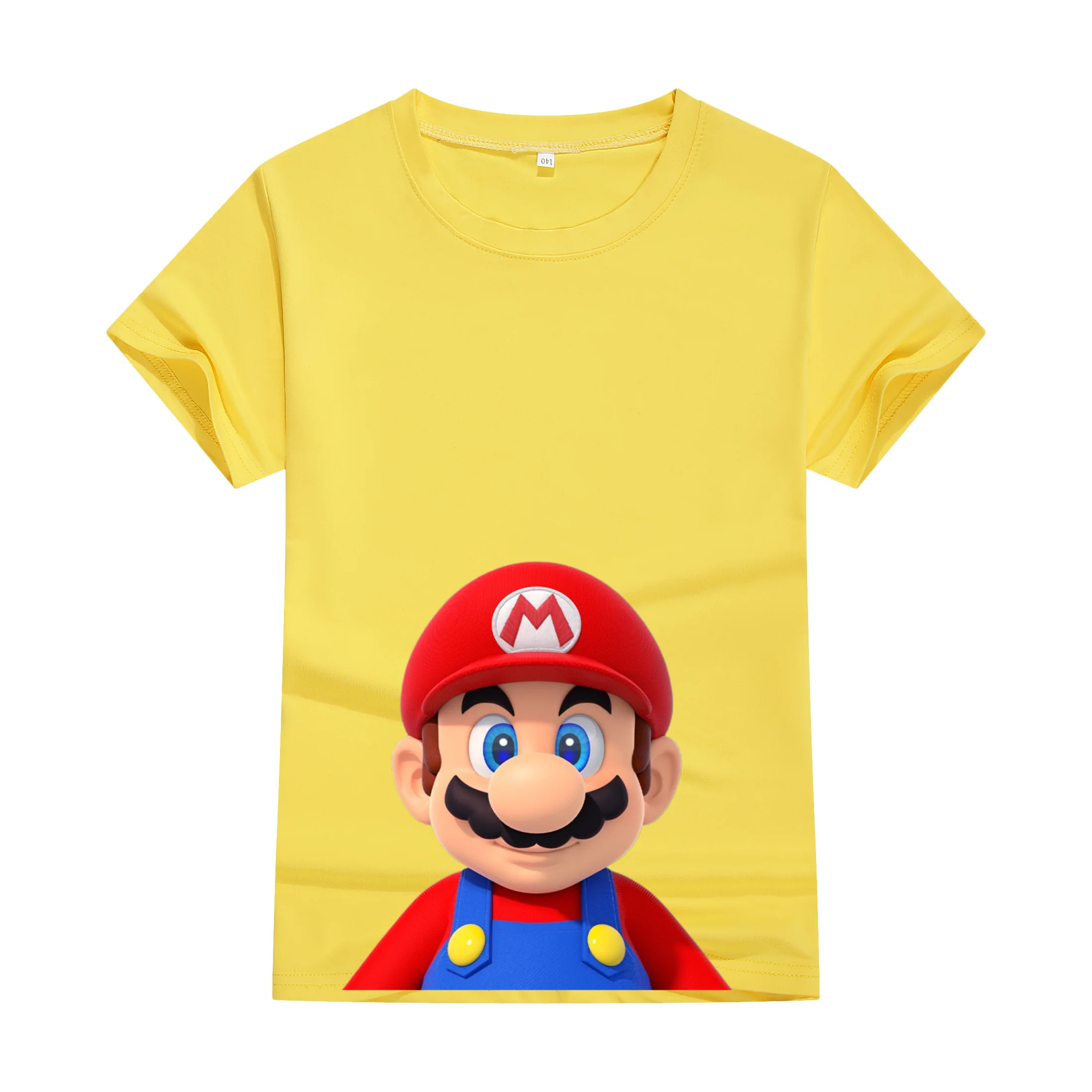 New Summer Baby Round Neck Cotton T-Shirt Boys Girls Clothes Baby Birthday Gift Can Mario Top Short Sleeve Creative Bro Clothing