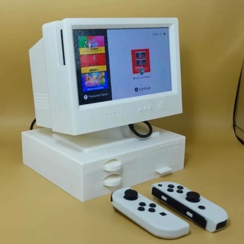 for NS Switch Base Decorative Bracket Game Card Controller Storage Box Retro Computer Monitor Model 3D Printing Game Accessories