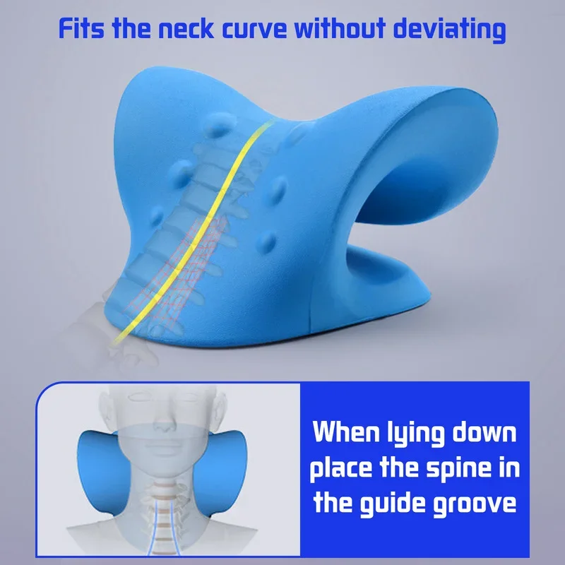 Neck Shoulder Stretcher Relaxer Cervical Chiropractic Traction Device Pillow for Pain Relief Cervical Spine Alignment Gift