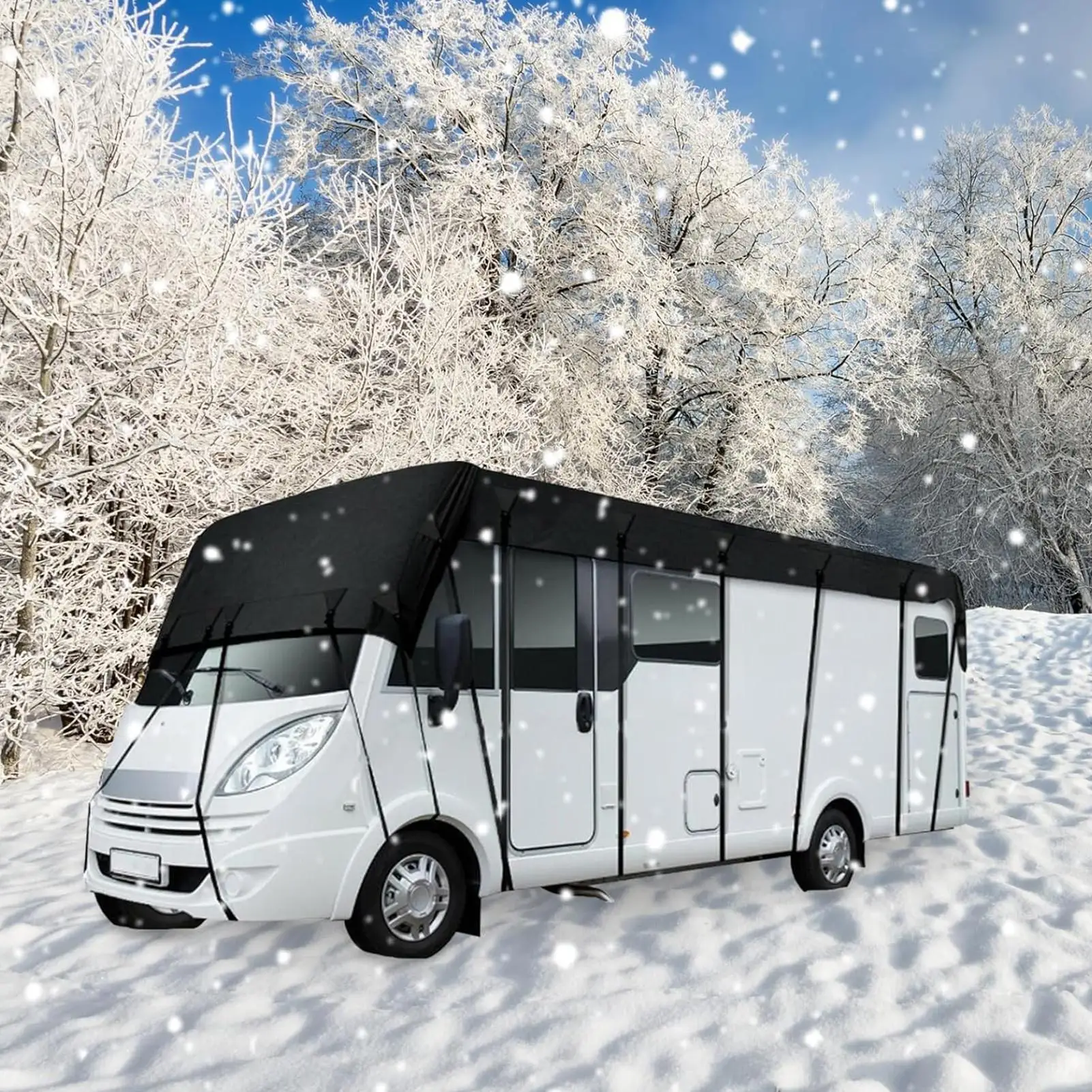 

Rvs Covers For Roof Snowproof Tear-Proof Protector Caravan Roof Protection Tarpaulin For Travel Trailer Caravan Motorhome Garden