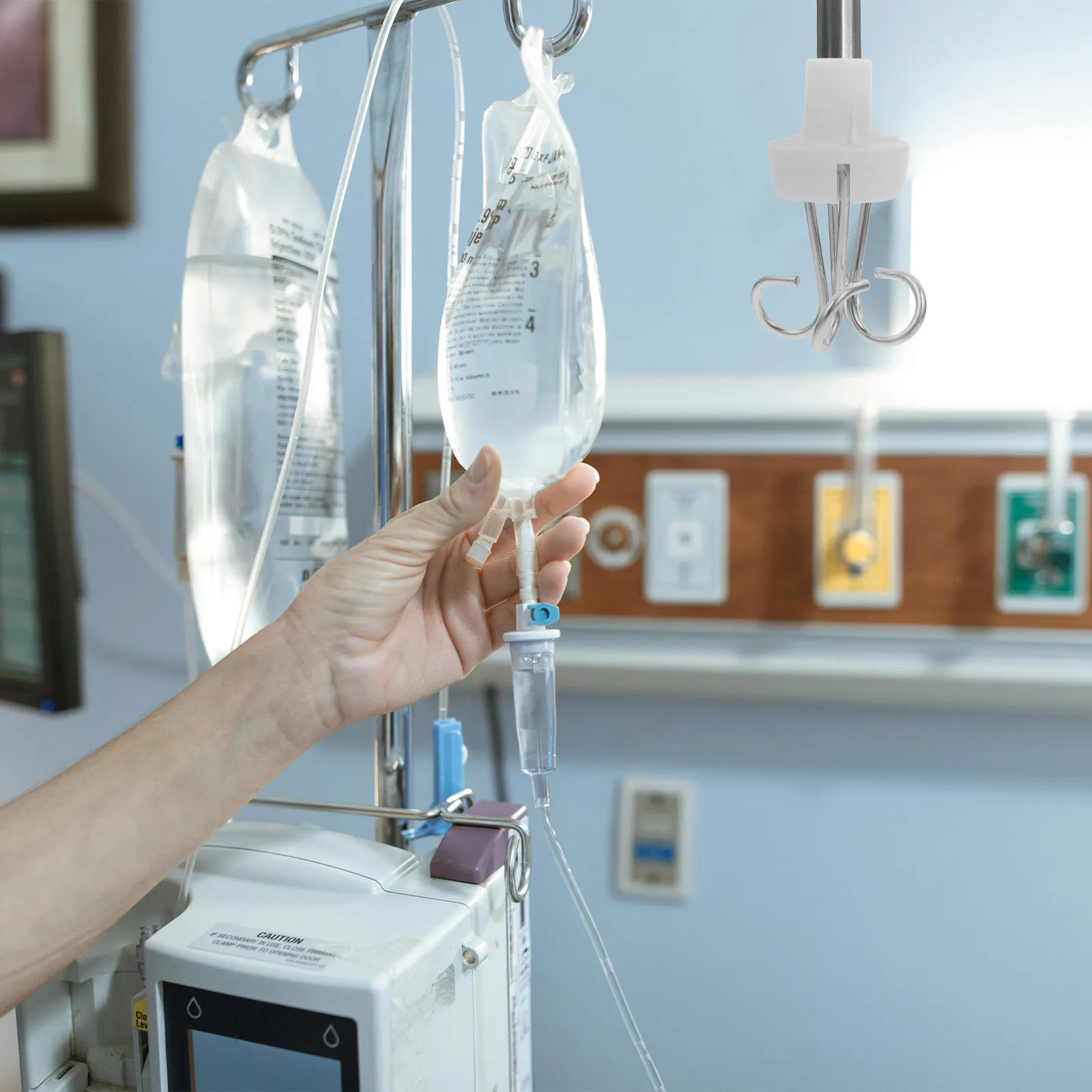 Robust Metal Iv Stand Hook Versatile Drip Bag Holder for Hospital Clinic Home Care Drip Equipment Vertical Rack Compatibility