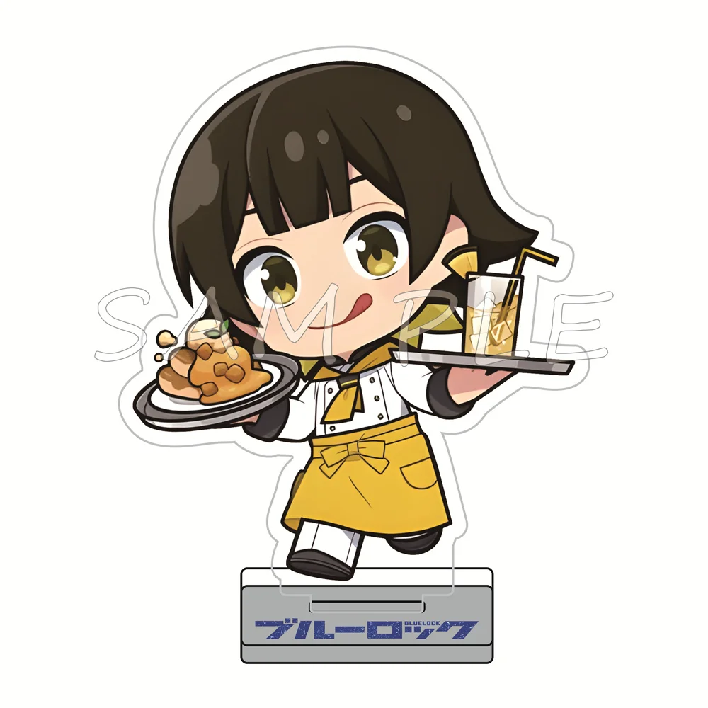 Blue Lock 10cm Acrylic Stand Figures keychain Cafe Waiter Uniform Anime Merch Desktop Decor Ornament Fan Collection Gift