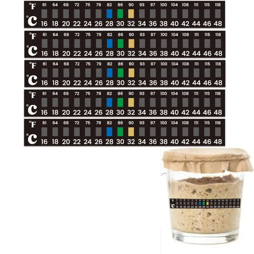 5Pcs Dual Scale Digital Fish Tank Thermometer C/F Discolor 4-36 0-50 Aquarium Number Sticky Easy To Read Strip