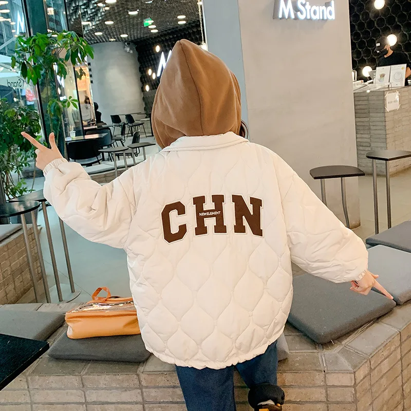 

Girls' thick cotton jacket, autumn and winter new styles, Zhongda children's clothing, western-style baseball jacket, cotton jac