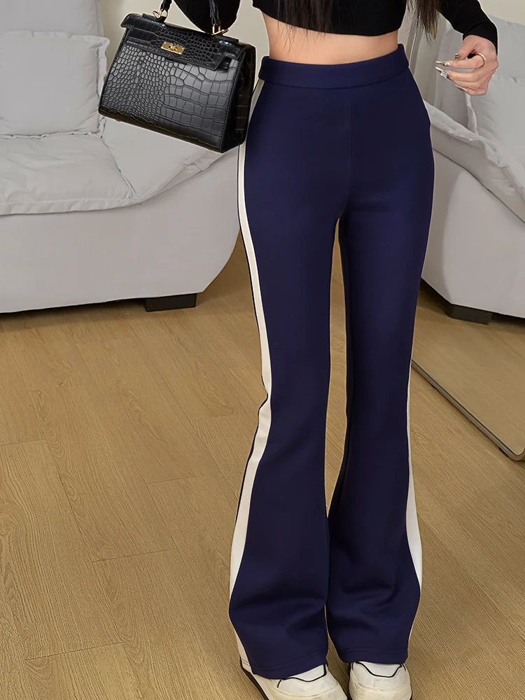 

Новые женские спортивные брюки 2024 года: облегающие, с высокой талией, расклешенные, повседневные, для бега, модные, длинные, из смесового хлопка