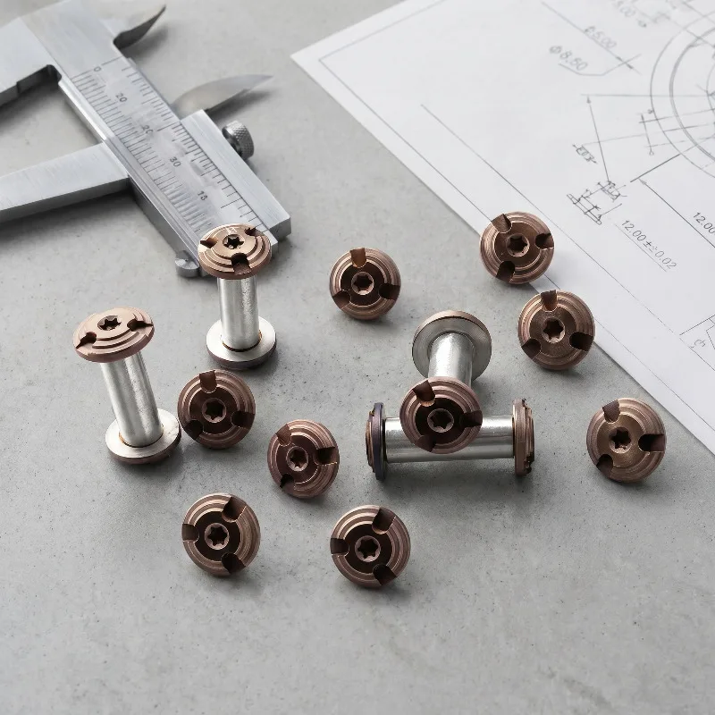 10 Sets M4 Thread Knife Handle Stainless Steel Lock Screws Folding Knives Shank Spindle Axis Rivets DIY Make Accessories Nails