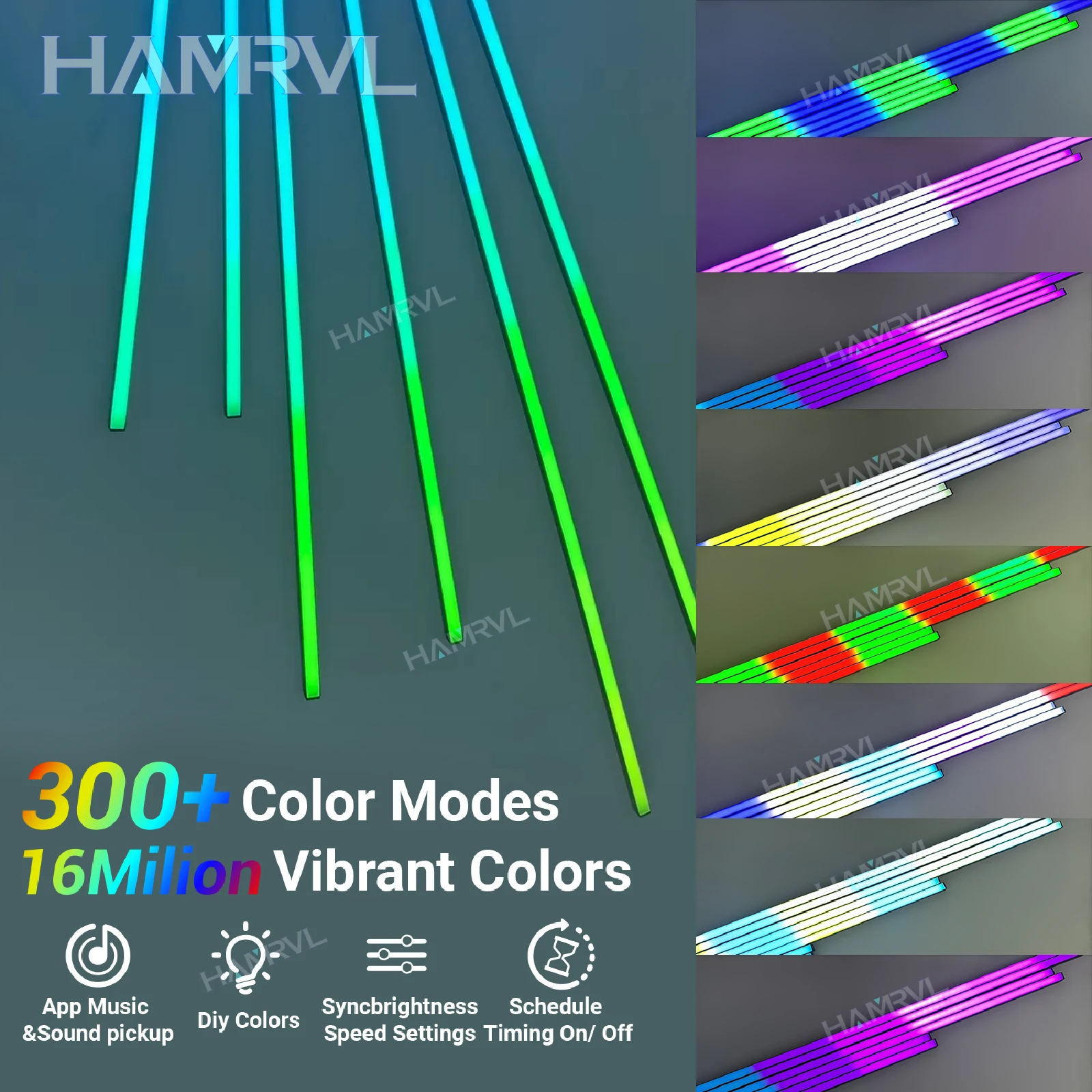 RGB+IC Recessed Dream Color LED Lights Wood Slat Wall Panel lamp for  Game esportsRoom APP/Remote Music Sync Chasing Effects Bar