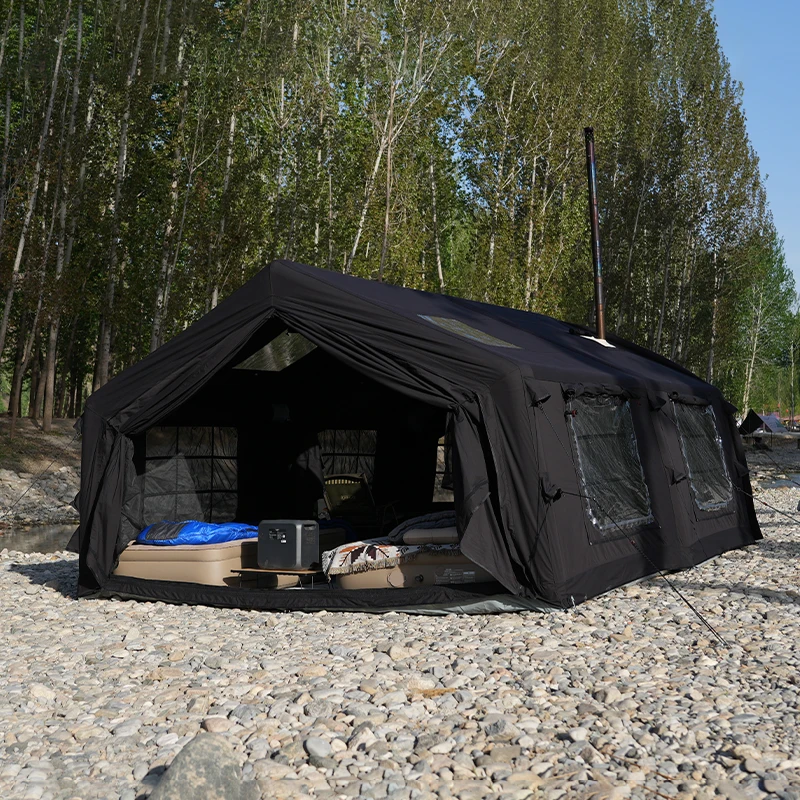 

13.6 Air Tent-Black Durable High Quality Factory Direct Outdoor Family Portable Camping Cotton Fabric Inflatable Tent