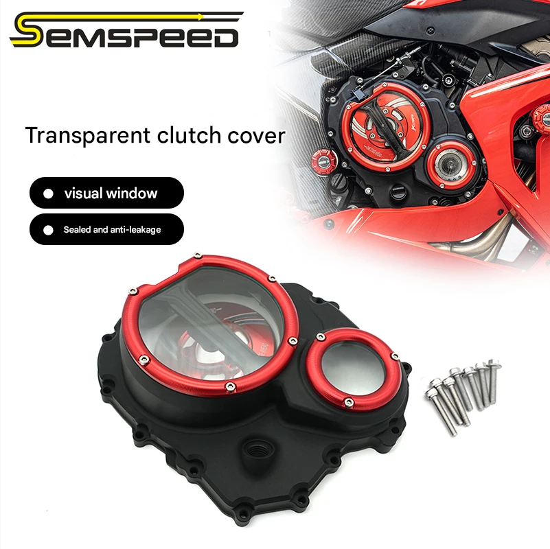 SEMSPEED For Honda CBR650R Right Side Crankcase Cover Clear Clutch Engine Motor Case Fits CBR650R 2019-2023 2021 2022