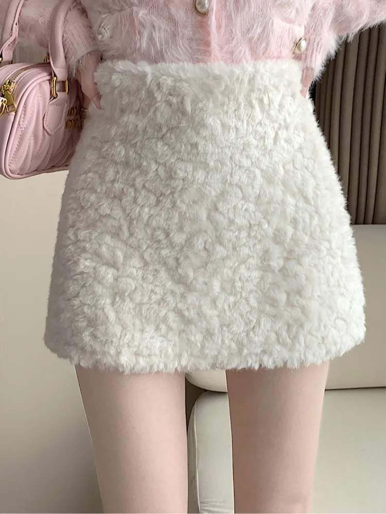 Gonna a trapezio a vita alta da donna con design a volant Gonna aderente in tessuto poliestere Sle casual Sweet Sle f-lunghezza