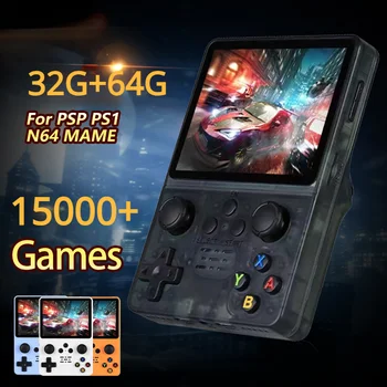 R36S Pocket Handheld Entertainment Device, 3.5 Inch IPS Display, 64GB Storage, Portable…