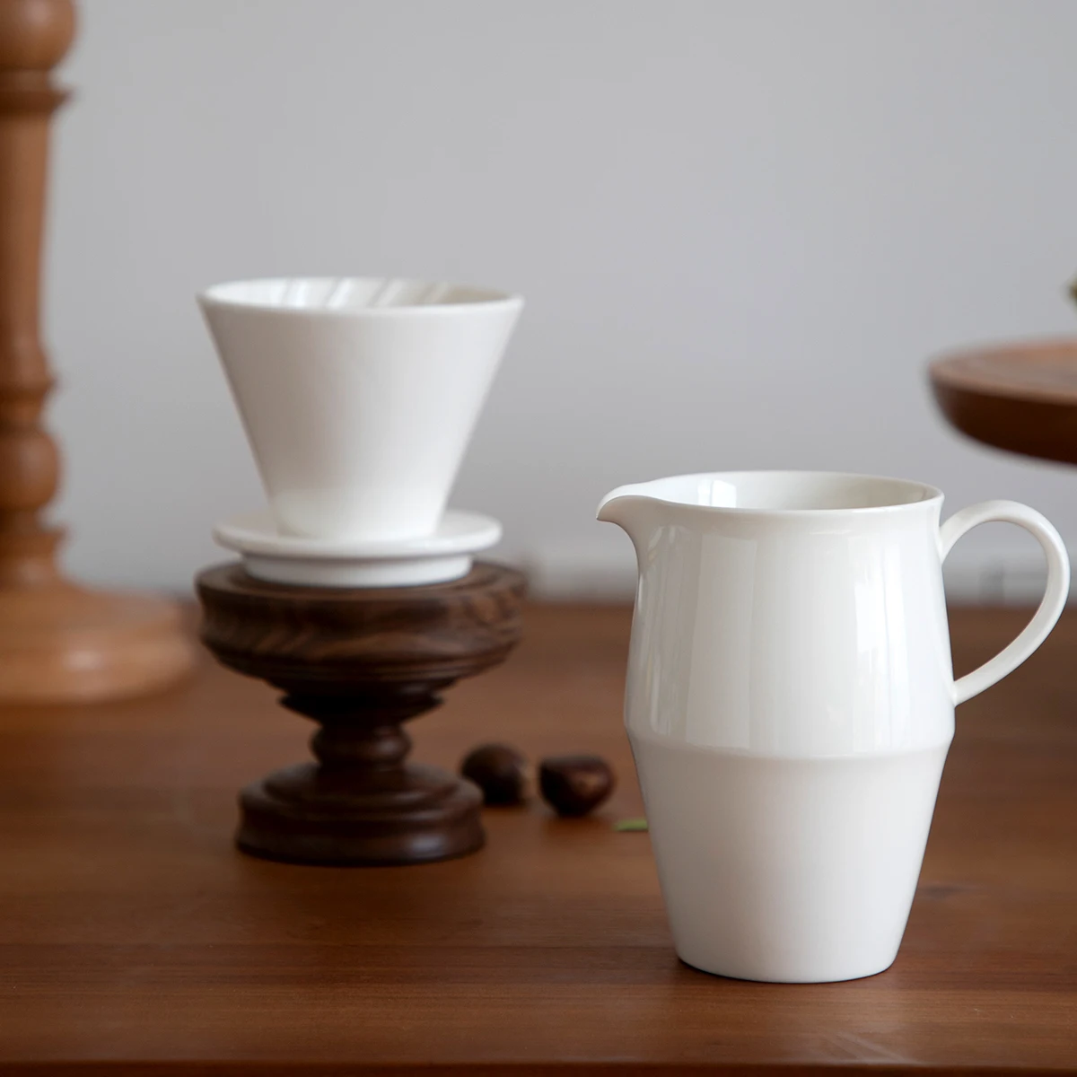 

Набор для заваривания кофе San Space Cerc: белая фарфоровая кофеварка для ручного заваривания, фильтр V60, кружка для равномерного заваривания, кружка для молока, в скандинавском стиле, для домашнего использования