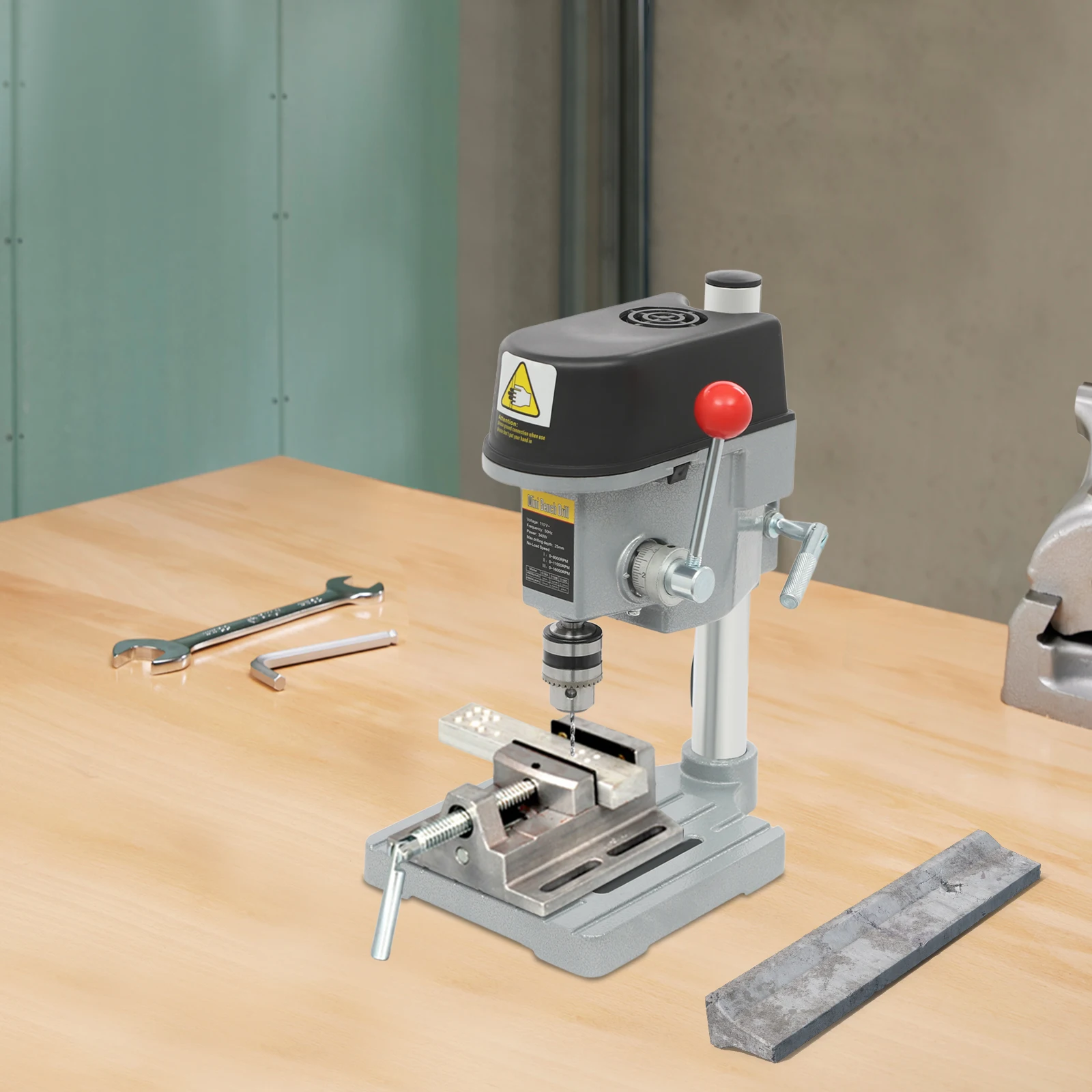 

Настольный мини-дрель-станок с 3 скоростями, 110В 340Вт, электрический, проводной, портативный, на подставке