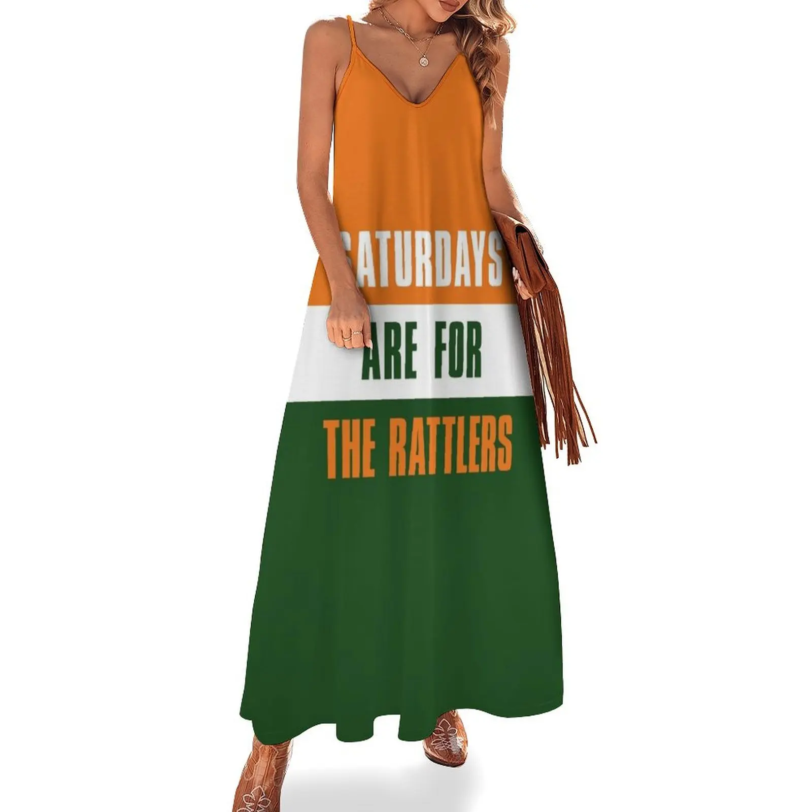 Saturdays are for The Rattlers, Florida A&M University Sleeveless Long Dress evening dresses luxury 2025 Dress