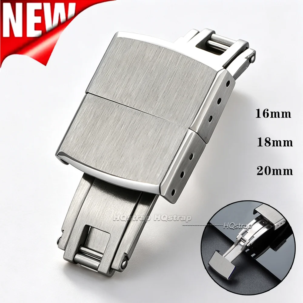 Hebilla Plegable para Reloj de 16mm 18mm 20mm, Cierre Universal de Doble Clic Tipo Mariposa para Correa de Silicona, Goma o Cuero