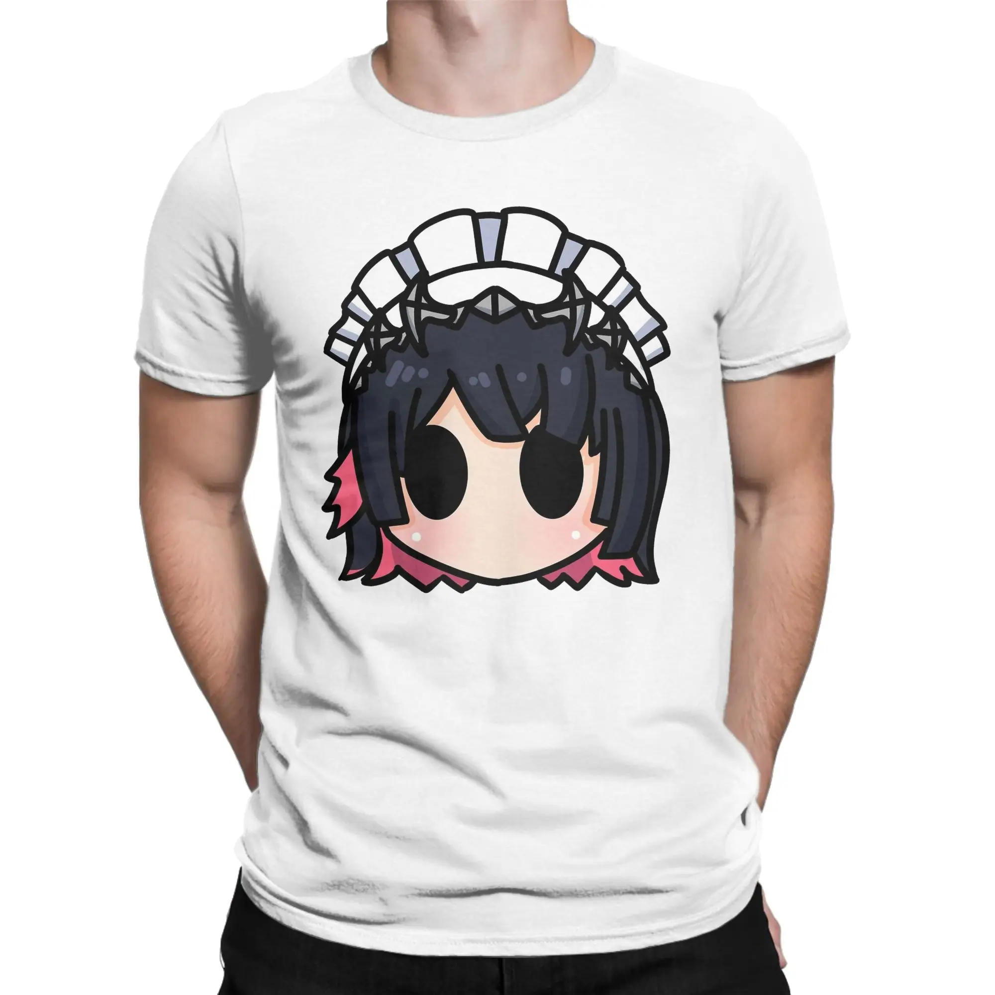 Zenless Zone Zero Ellen Joe Chibi Head Morcaworks T Shirts Men 100% Cotton Funny T-Shirt Tees Short Sleeve Tops Summer