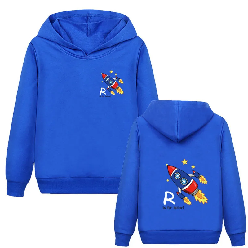 Astronaut Print Hoodies for Boy Cotton Girls Long Sleeve Rocket Tops Child Autumn Space Sweatshirt Kids Fashion Clothes