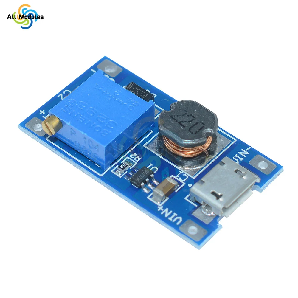 1PCS MT3608 DC-DC Step Up Converter Booster Power Supply Module Boost Step-up Board MAX output 28V 2A for Arduino Diy Kit