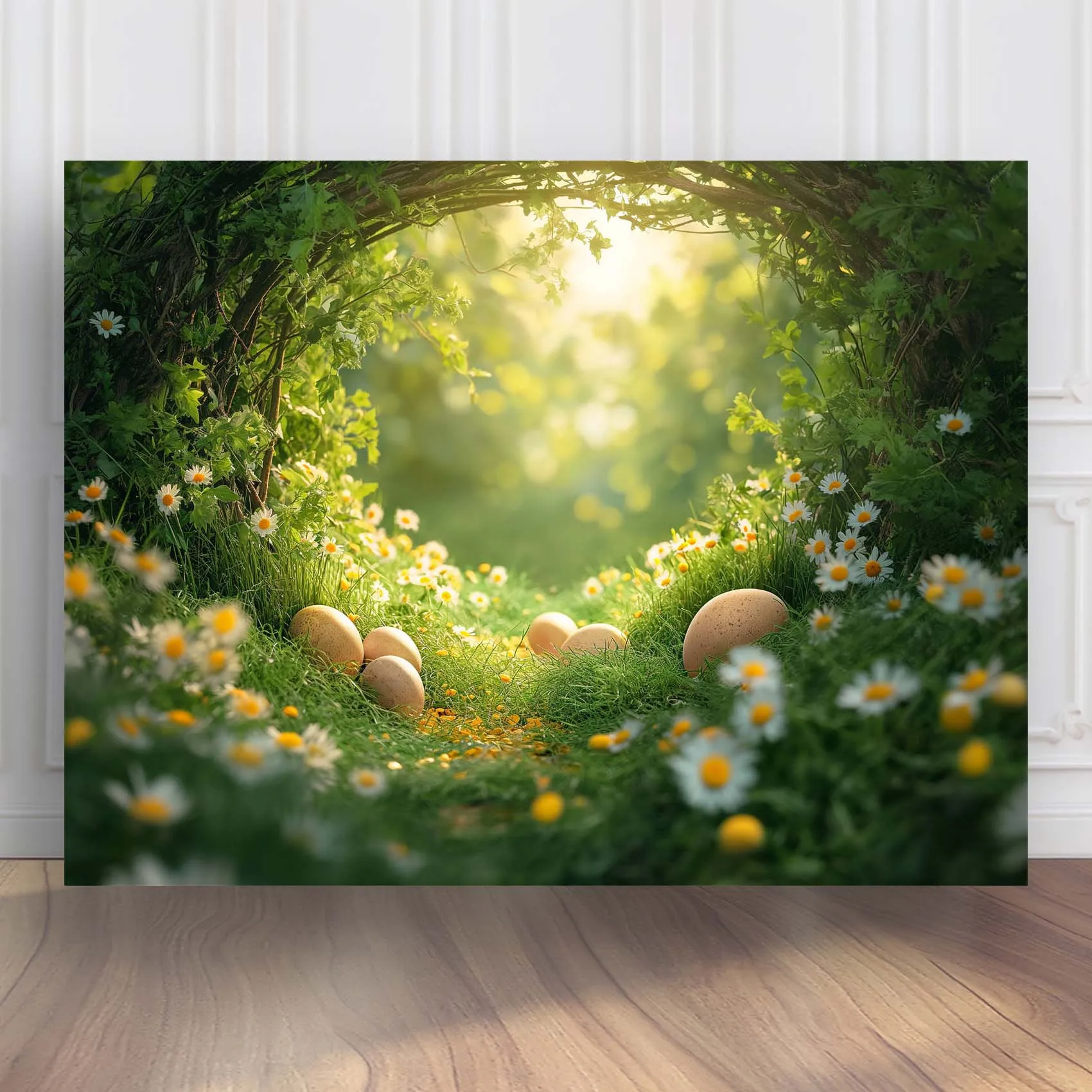 خلفية تصوير عيد الفصح ، صور أطفال ، صور ، نمط زهور وبيضة ، فينيل إيكون ، طراز عتيق ، خلفية ، ربيع