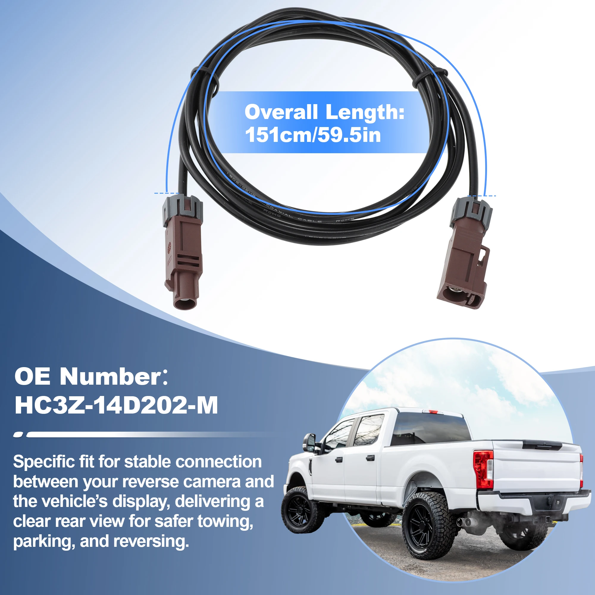 UXCELL Reverse Camera Cable Harness Assembly for Ford F-250 F-350 Super Duty 2017-2022