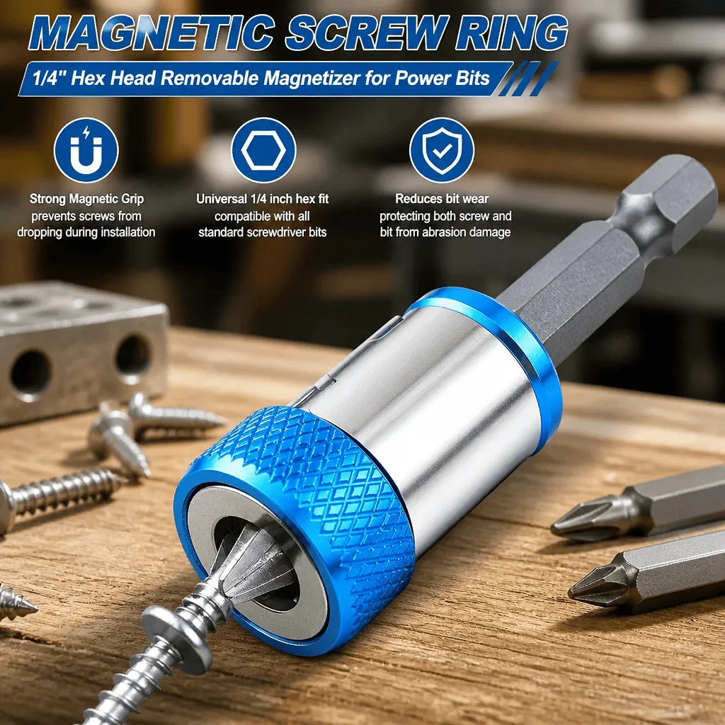 STONEGO Magnetic Screw Ring 1/4 Hex Bit Holder Strong Magnetizer Anti-Slip Power Drill Accessories Universal Hex Shank