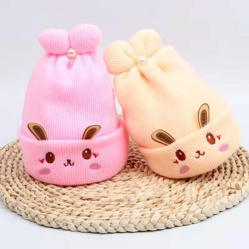 

Осенне-зимняя вязаная крючком детская шапка с мультяшной вышивкой, детская шапка для мальчиков и девочек, шапка для младенцев, новая детская шапка, детская шапка