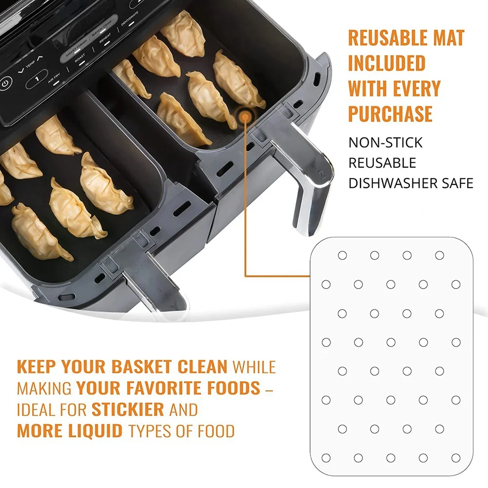 Бумага для фритюрницы A74X, пергаментные бумажные вкладыши для фритюрницы Ninja Foodi, двойная фритюрница DZ201, DZ401, бумажные вкладыши для фритюрницы