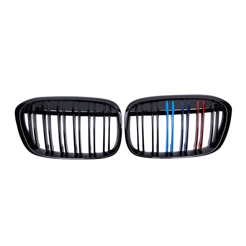 

High Quality for BMW X1 Front Kidney Grill Glossy Black Bumper Grill for X Series F48 F49 2016-2019 ABS Double Slat Line