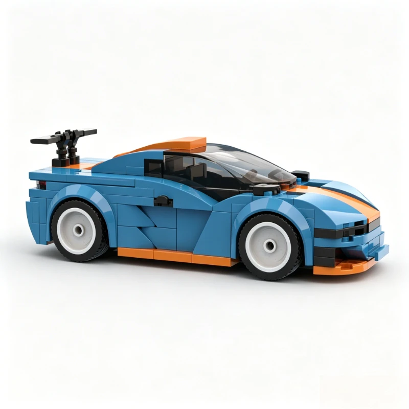 193PCS MOC Famous Film Freyja Dark Azure Version Sports Car Model Custom Building Blocks DIY Education Assembly Toy For Display