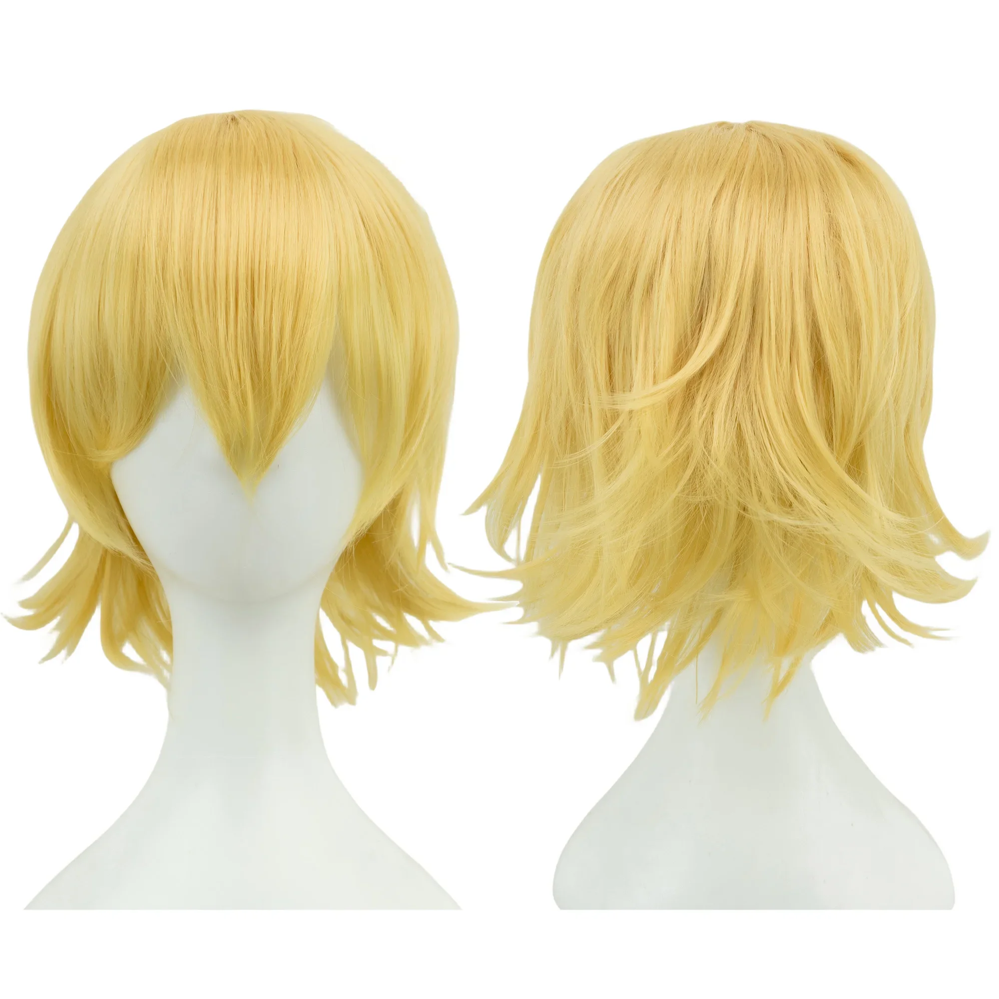 Synthetic Unisex 12 Inches Short Cosplay Hair Party BOB Wigs with Bangs Pink Blonde Orange Halloween Costume Lolita Wig