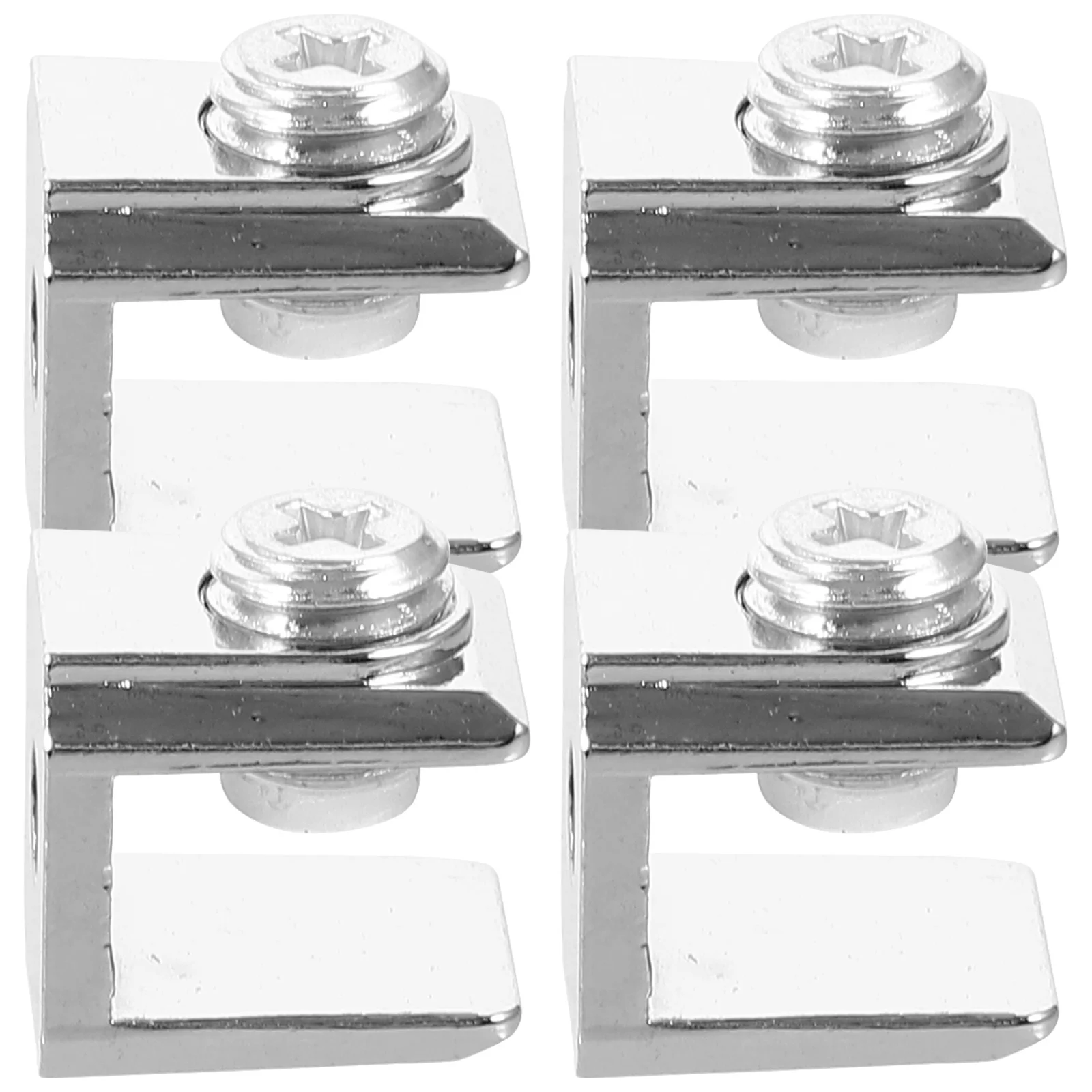

4Pcs Glass Shelf Clamp Zinc Alloy Heavy Duty No Drill Mounting Bracket for Bathroom Shower Cabinet Glass Support Pegs