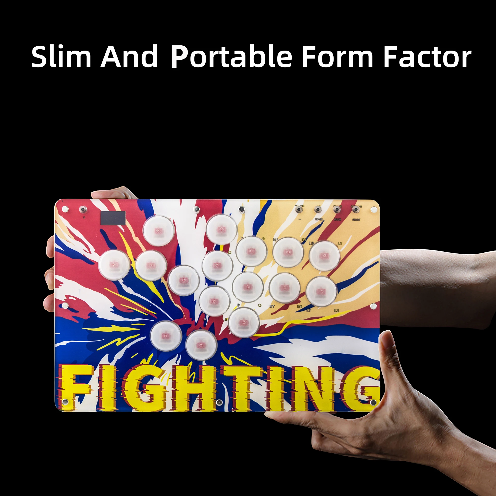 Leverless Controller Fight Stick 16Keys PC Hitbox Joystick Arcade Fight Gaming Controller Keyboard All-Button Arcade Controller