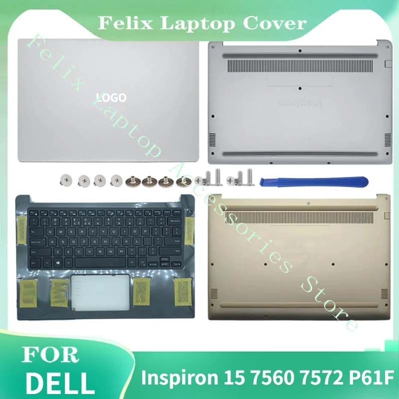 

For Dell Inspiron 15 7560 7572 P61F LCD Back Cover/Palm Rest Keyboard/Bottom Cover/Hinge 0MTPP4 09FTKG 019D5T 0R66TF 0R09FC