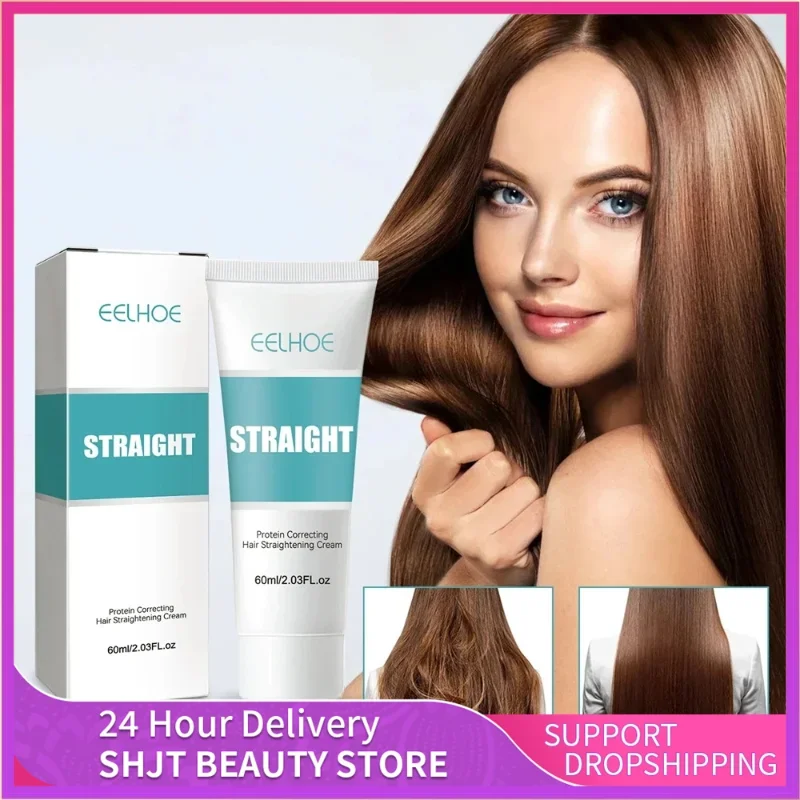 60ML Keratin Hair Straightening Cream Professional Damaged Treatment Faster Smoothing Curly Hair Care Protein Correction Cream