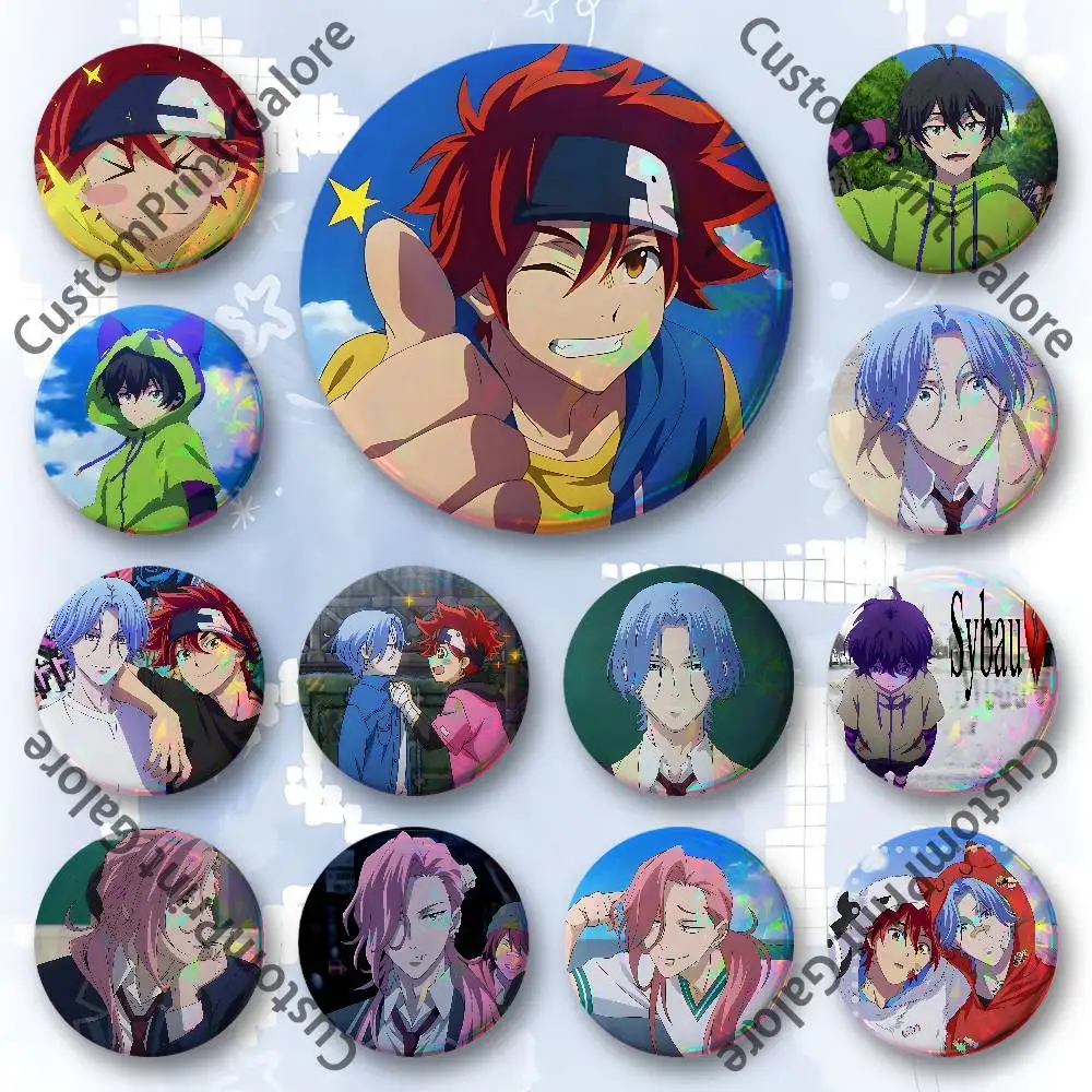 S-SK8 The I-Infinity Badges 58 44 32 75 25 mm Enamel Pin Tinplate Round Brooch Cosplay Nijigen Otaku Culture