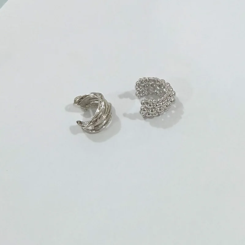 2Pcs/Set Punk Gothic C-Shaped Line Clip Earrings for Women Simplicity Irregular Without Piercing Earrings Fashion Jewelry Gifts view 4