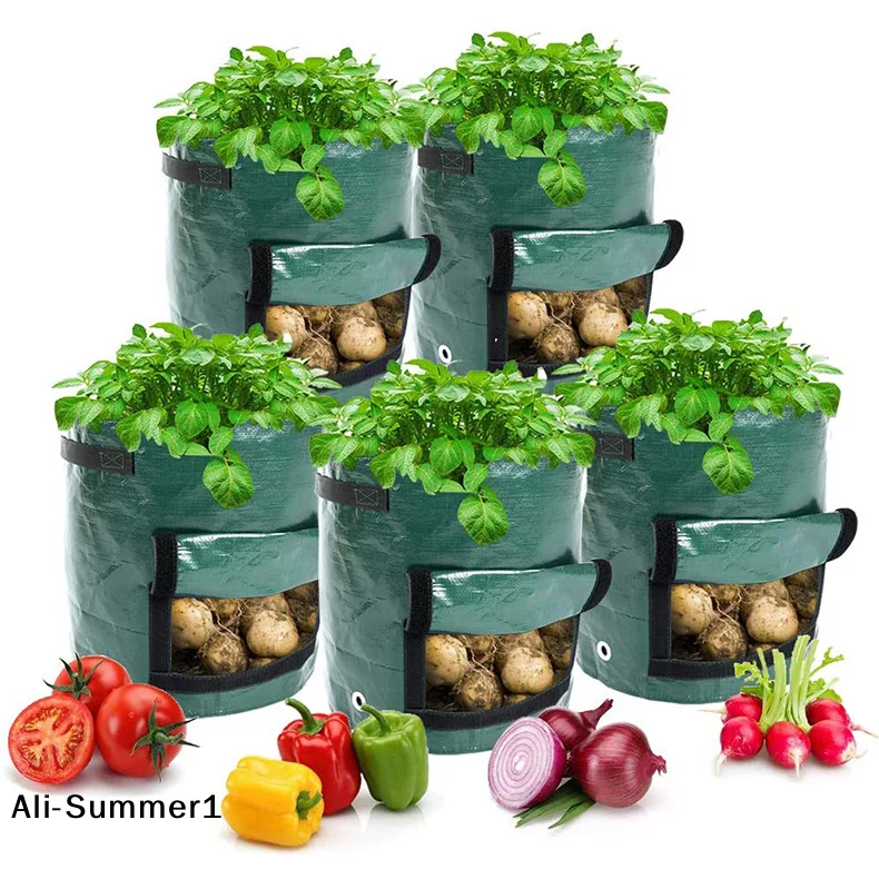 【E】1PC Potato Planting Bags Breathable Plant Horticultural Seedling Bags Vegetable Planting Buckets DIY Potato Grow Planter