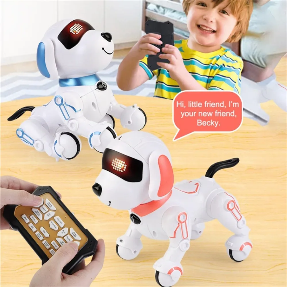 With Sound LED Eyes Remote Control Robot Dog Toy Touch Interaction Intelligent Electronic Pets Toys Robotic Dogs Action