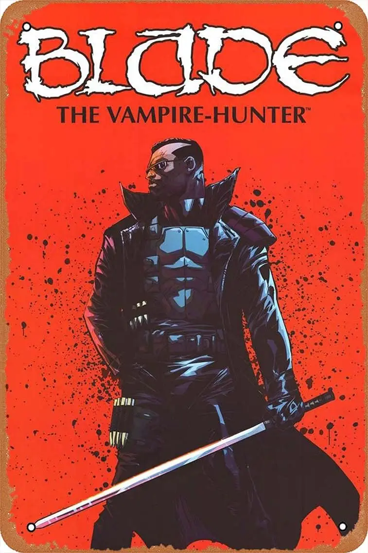 Carteles de Metal de cómics y Toons, cartel de hojalata de 8 "X 12", Blade Vampire Hunter Comic