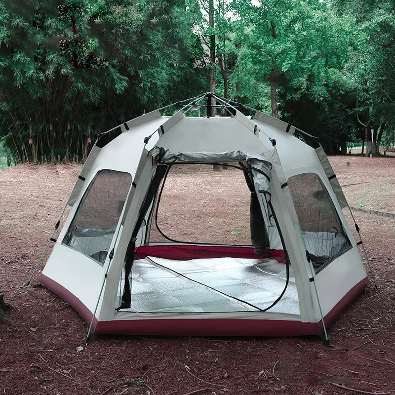 Tent Outdoor Portable Folding Fully Automatic Hexagonal Tent Thickened Sunscreen Camping Equipment Outdoor Camping