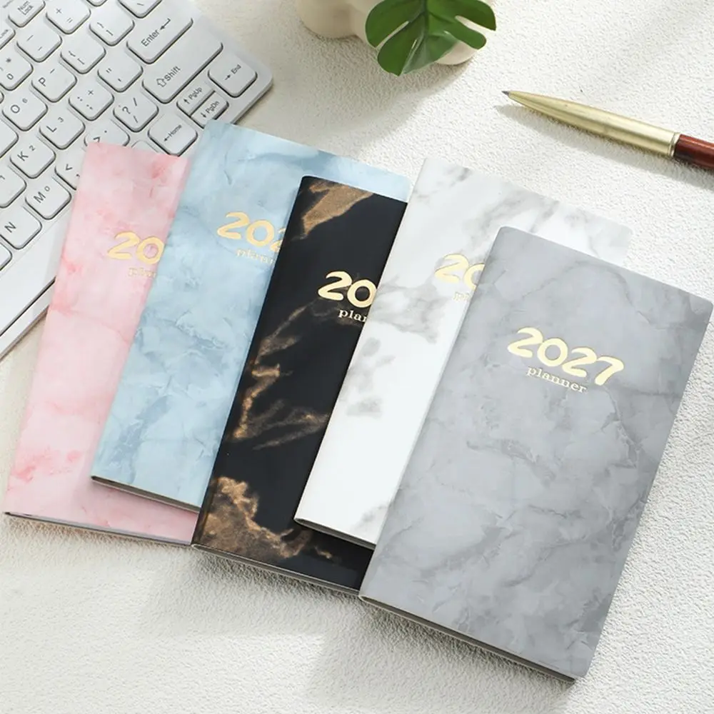 Agenda portátil A6 2027, Mini agenda de bolsillo con calendario, agenda semanal, suministros para la escuela y la oficina